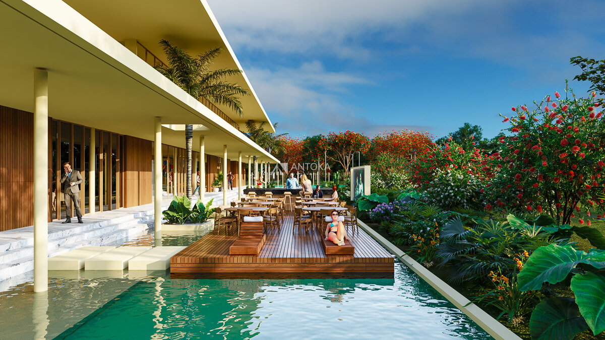 Alberca recreativa en amenidades de San Roque Yucatán