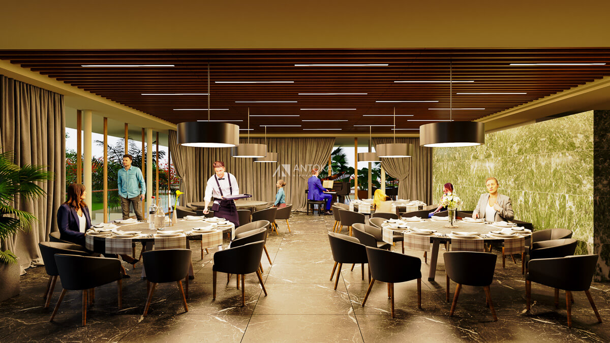 Salón de eventos en Casa Club de lotes residenciales en Telchac