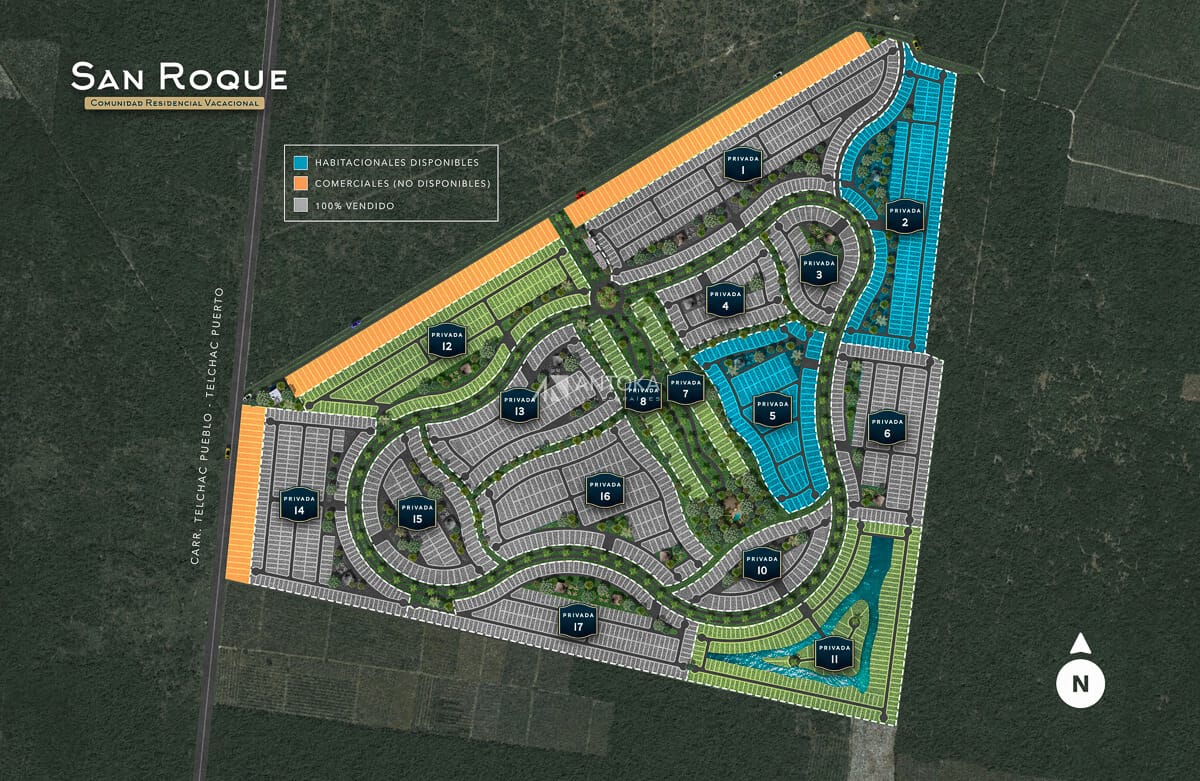 Master Plan de lotes residenciales en Telchac con distribución de privadas