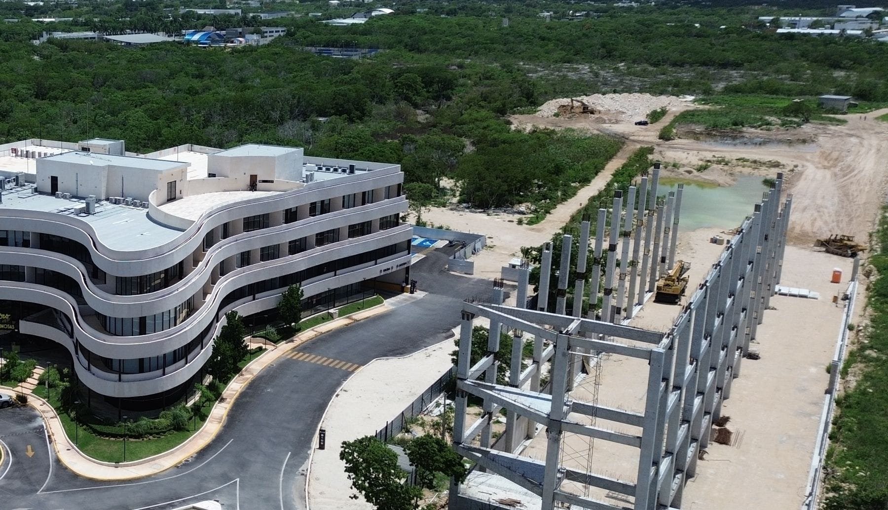 Obra de Parque Pimienta en Distrito de Arte Mérida, vista aérea