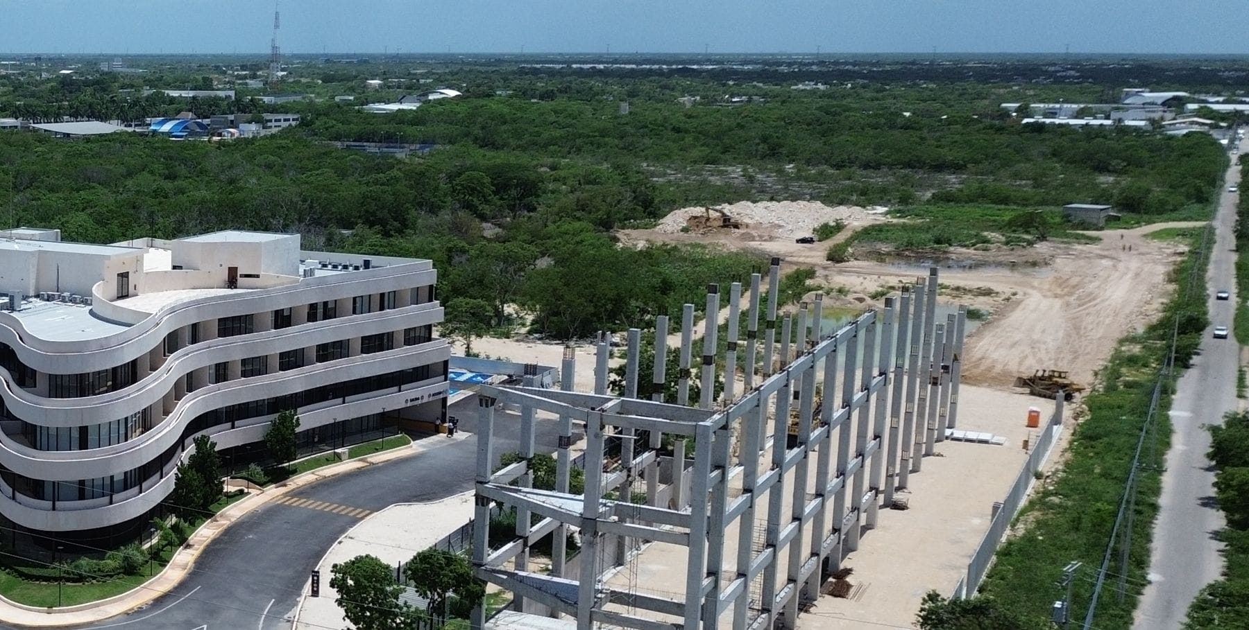 Columnas y estructura de Parque Pimienta, vista aérea