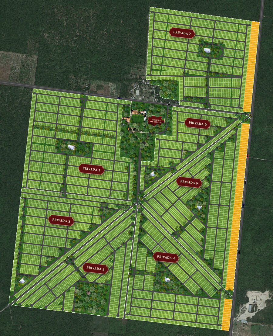 Masterplan de Hacienda San Eduardo con sus siete privadas
