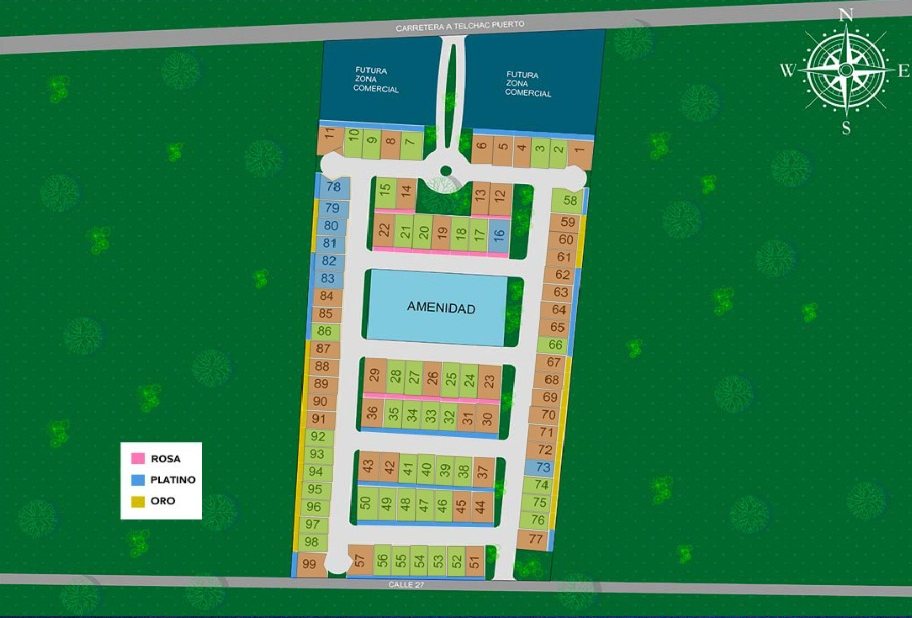 Masterplan de Mareta con lotes vendidos, apartados y disponibles