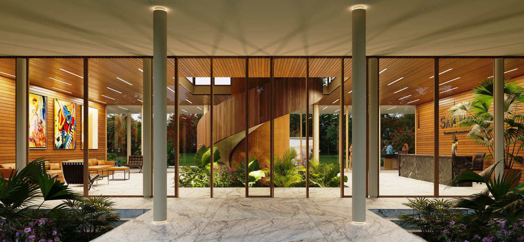 Lobby de la Casa Club de San Roque