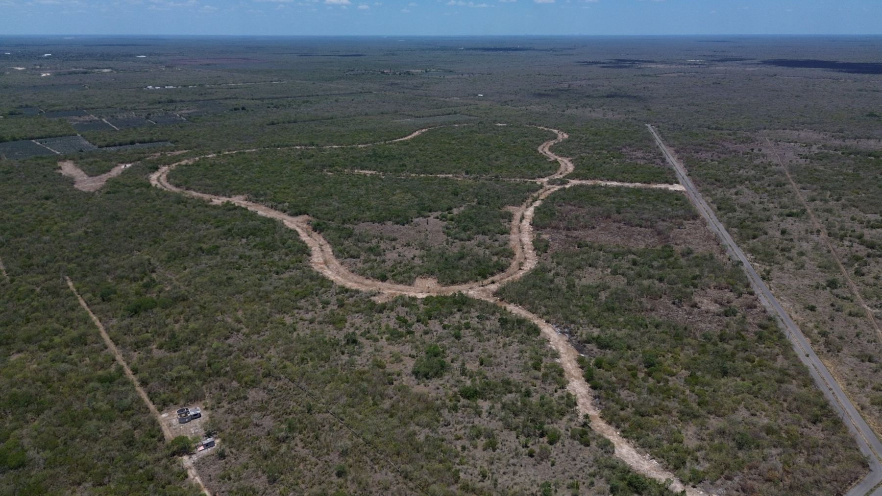 Vista aérea del trazo de calles de las privadas de San Roque