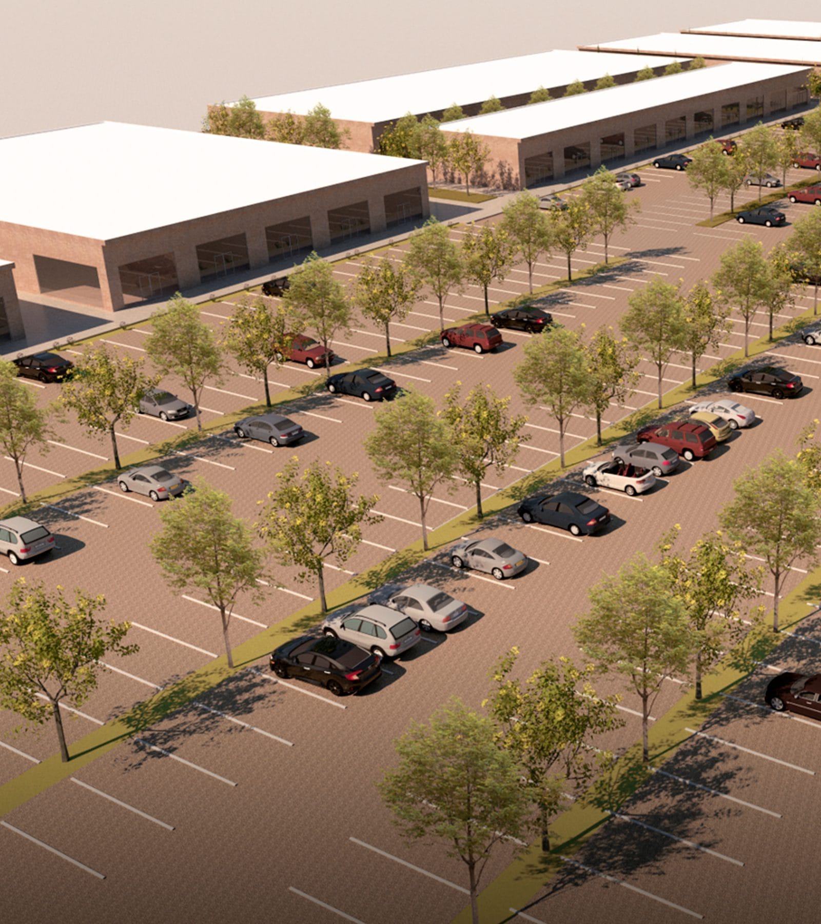 Zona comercial Terramarket a la entrada del desarrollo